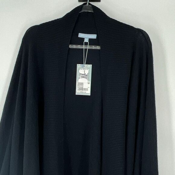NWT ANTONIO MELANI Cashmere Zoe Cardigan Sweater Women's XL Black Open Shawl New - Picture 3 of 12